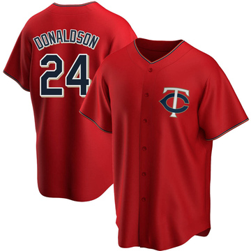 57 Red Authentic Josh Donaldson Game Used Jersey, Size 46